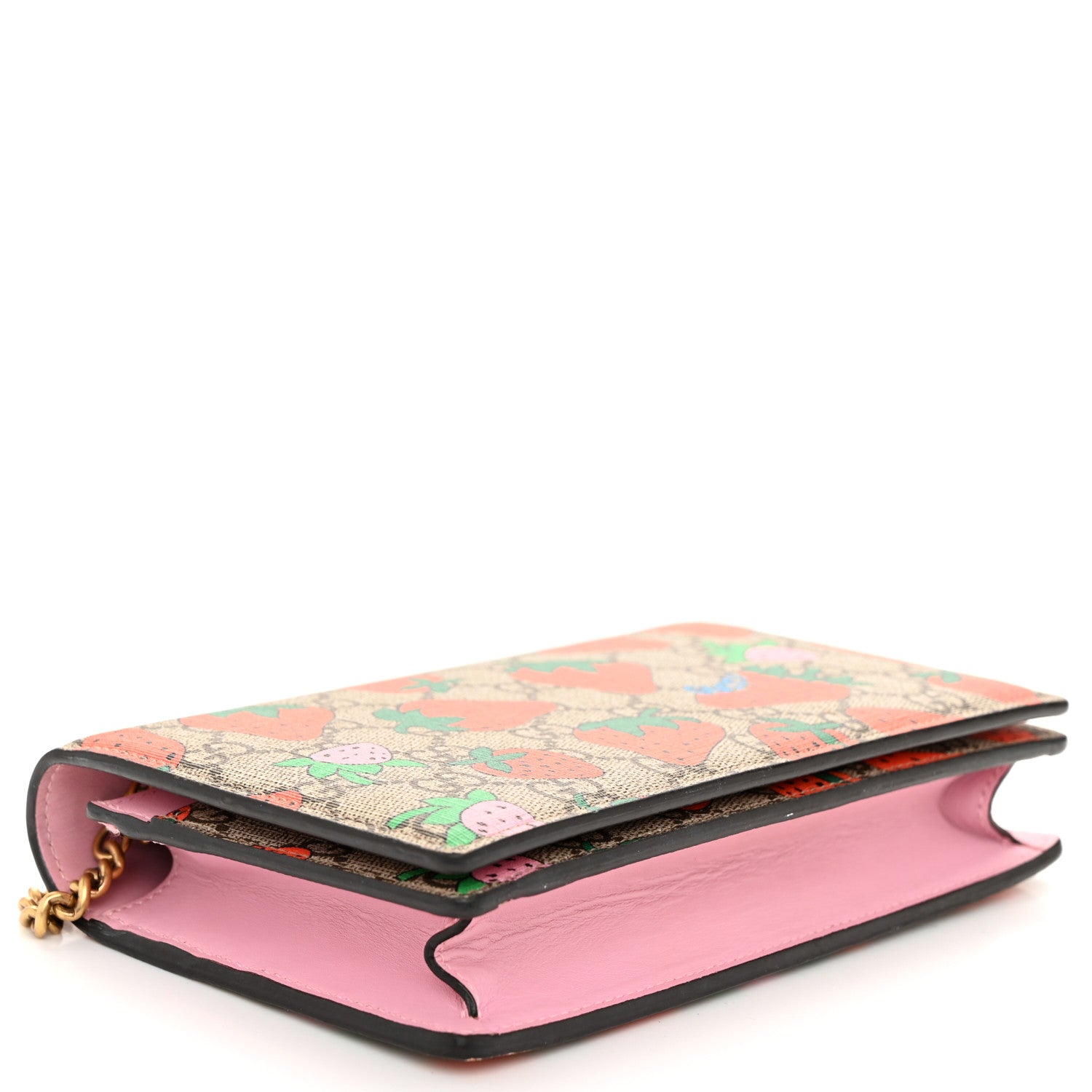 Gucci GG Supreme Monogram Strawberry Chain Wallet 4 of 13