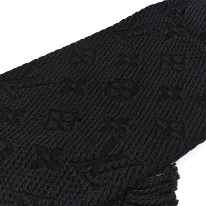 Louis Vuitton Wool Silk Logomania Scarf Charcoal Grey 4 of 4