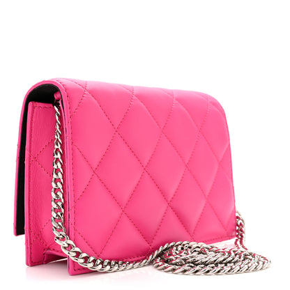 Alexander McQueen Calfskin Quilted Graffiti Skull Small Chain Crossbody Bag Pink 3 of 9