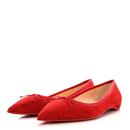 Christian Louboutin Veau Velours Solasofia Flats 39.5 Rougissime 3 of 7