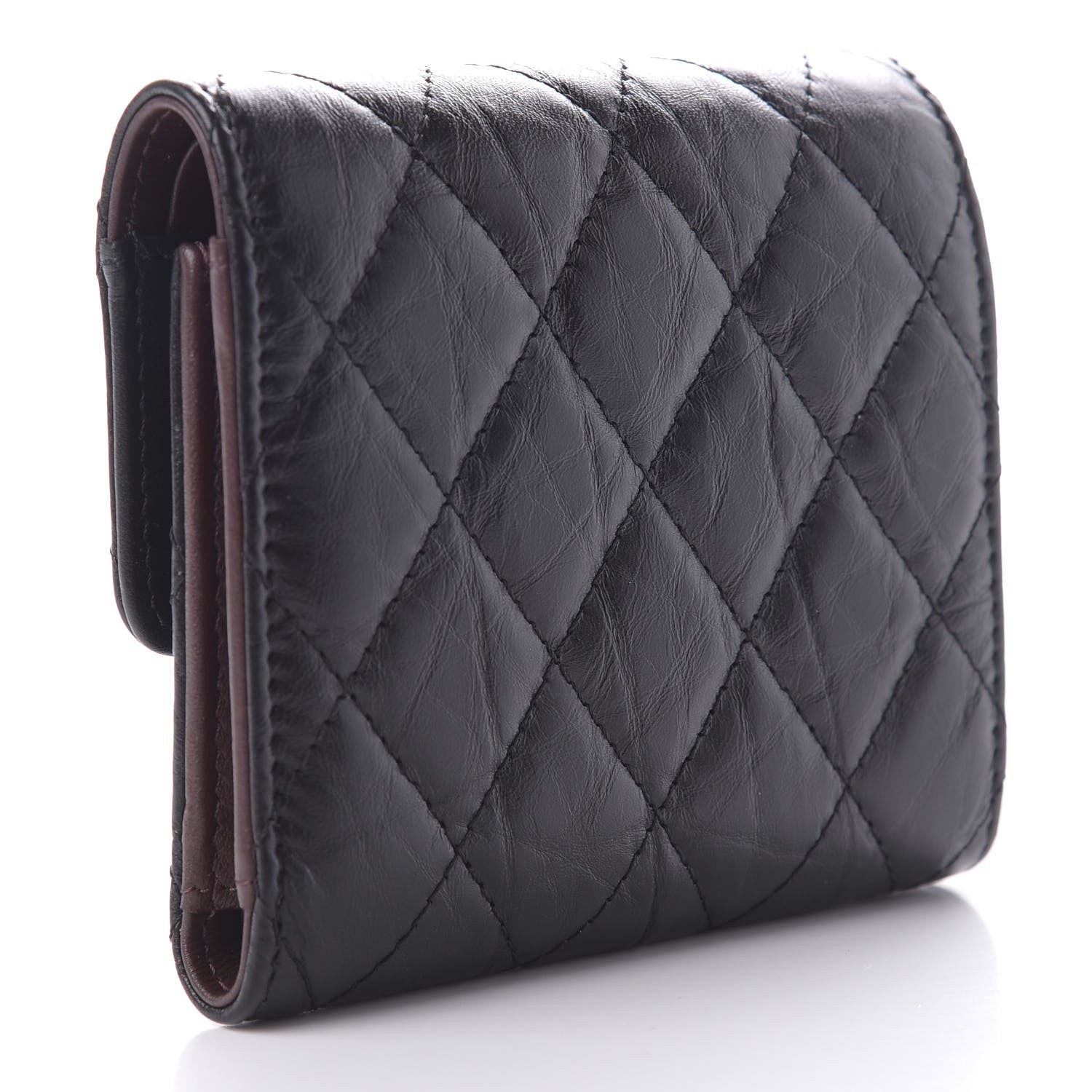 Chanel Aged Calfskin Quilted Reissue Compact Wallet Black 3 of 8