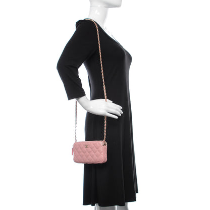 Chanel Iridescent Caviar Quilted Small Clutch With Chain Pink 2 of 13