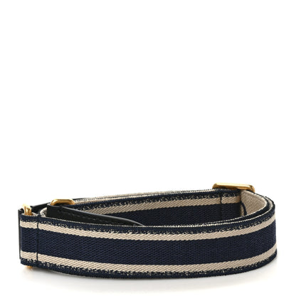 Christian Dior Canvas Embroidered Shoulder Strap Blue 2 of 5