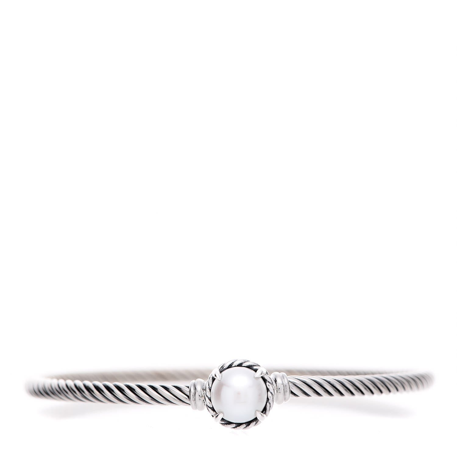 David Yurman Sterling Silver Pearl 3mm Chatelaine Bracelet 1 of 5