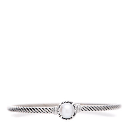 David Yurman Sterling Silver Pearl 3mm Chatelaine Bracelet 1 of 5