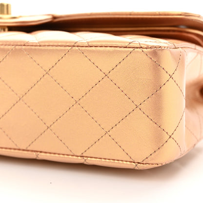 Chanel Metallic Lambskin Quilted Medium Double Flap Golden 10 of 12