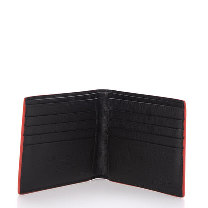 Fendi Vitello Elite Flamingo Lightning Monster Eyes Bi-Fold Wallet Rosso White Black 5 of 8