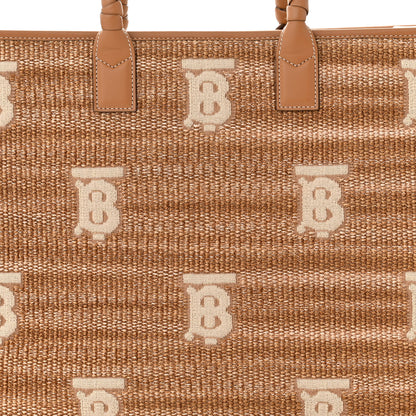 Burberry Raffia Calfskin Large Freya Tote Natural 8 of 10
