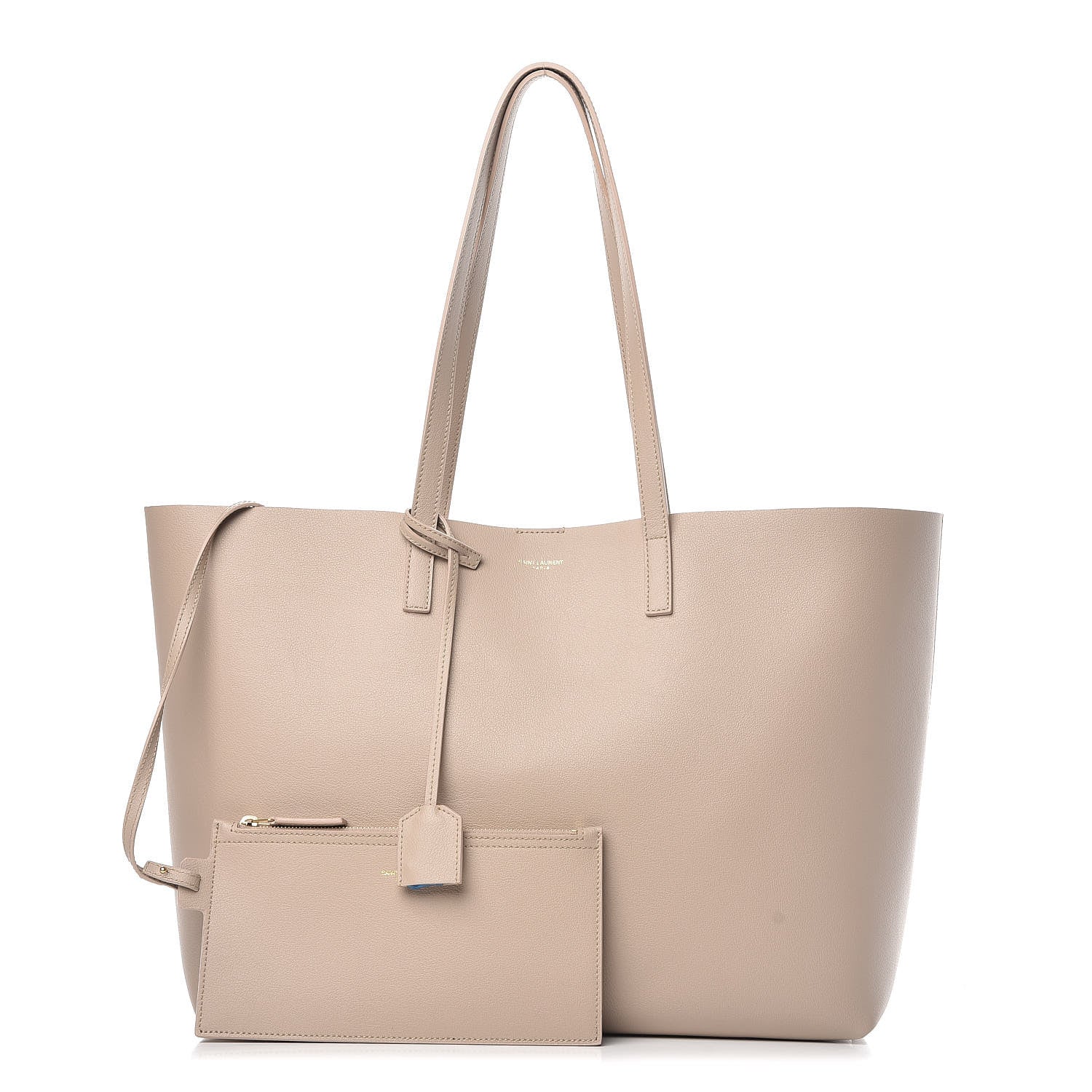 Saint Laurent Calfskin Large Shopping Tote Natural 1 of 10