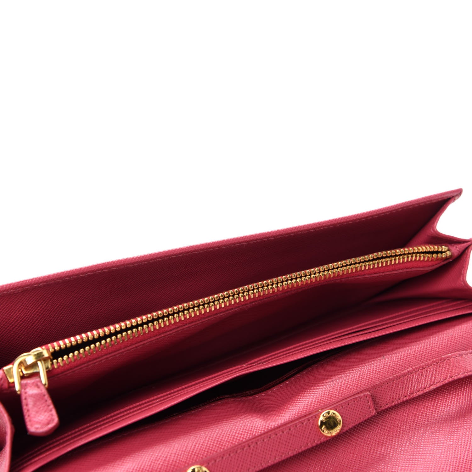 Prada Saffiano Metal Oro Chain Wallet Peonia 5 of 10