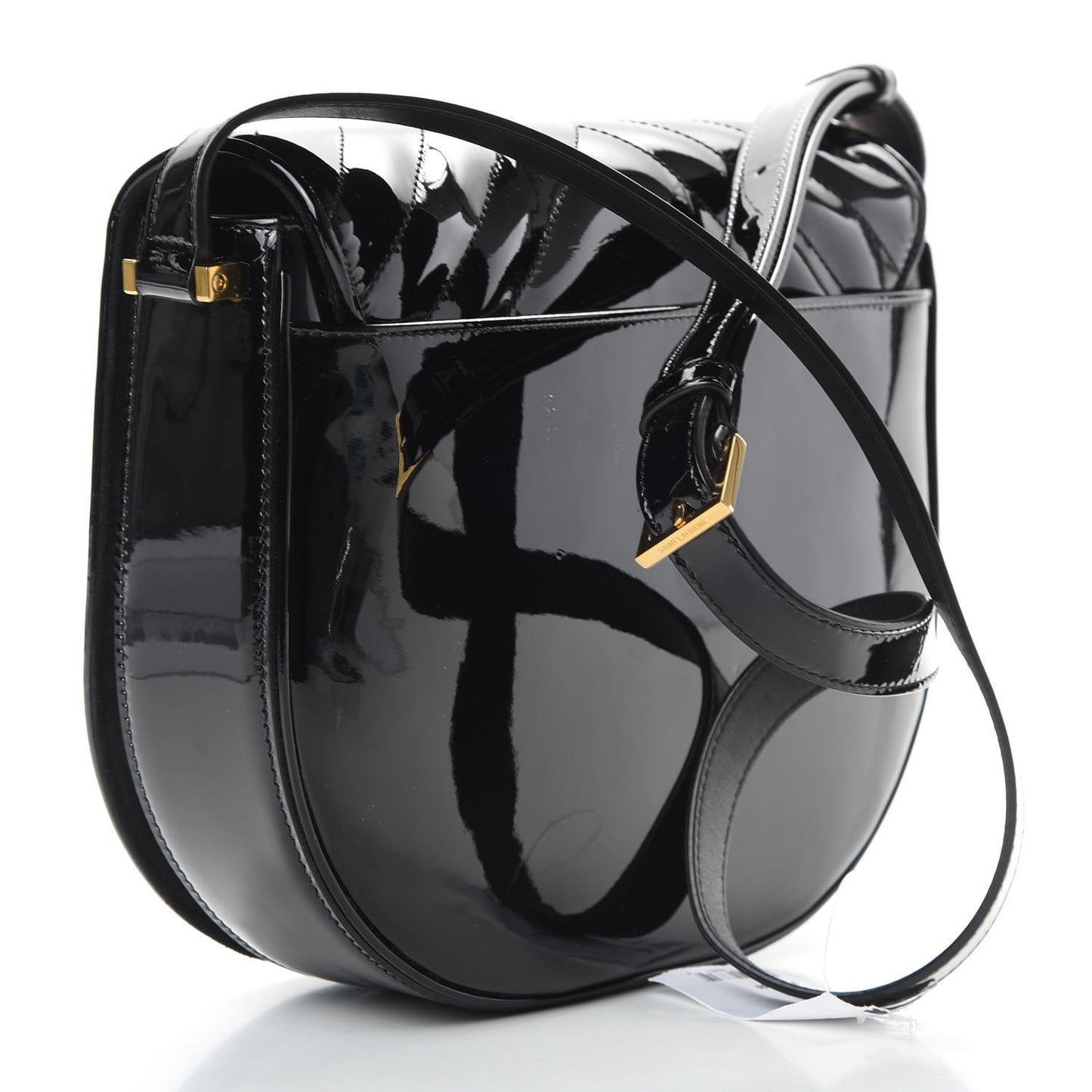 Patent Y Quilted Joan Satchel Black