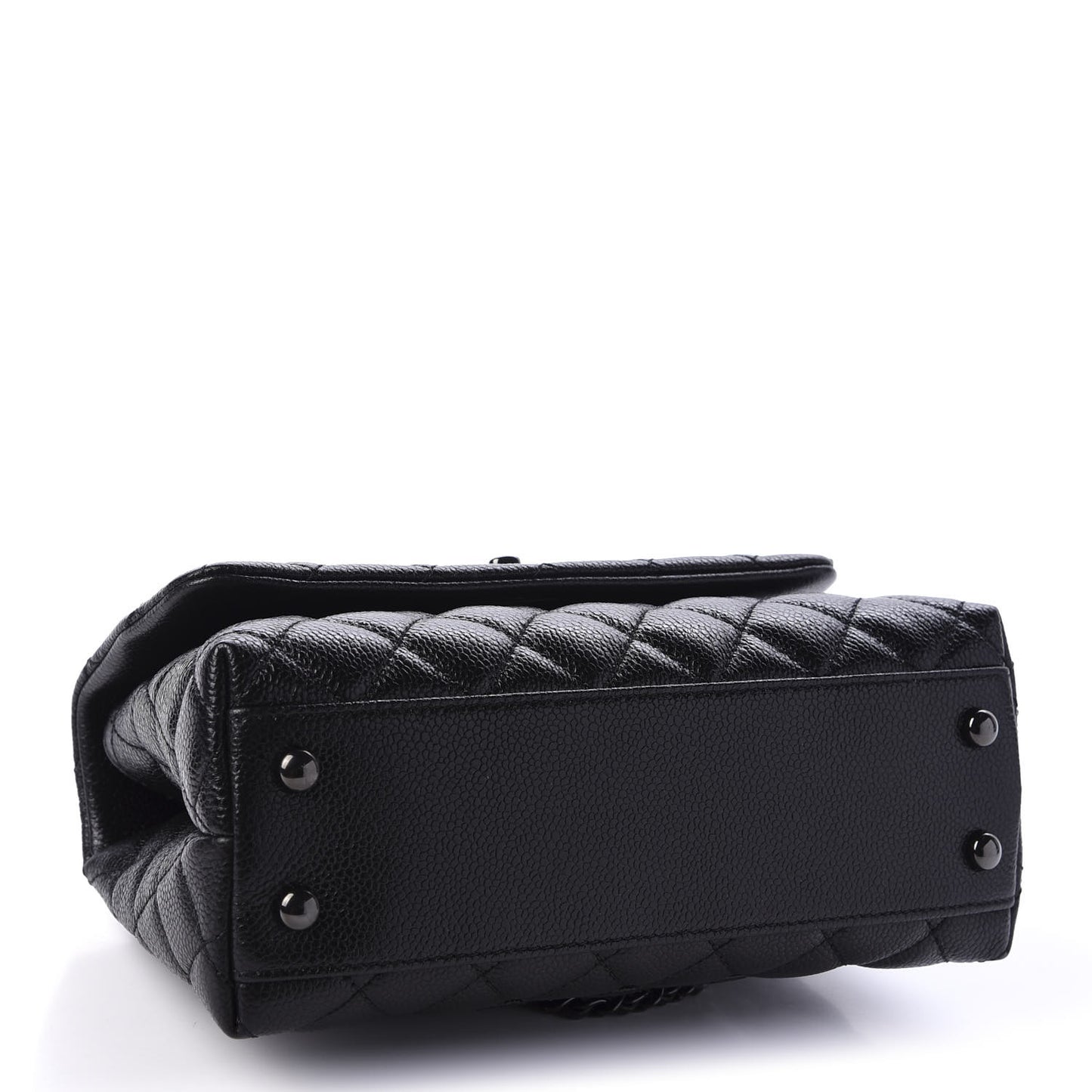 Caviar Quilted Mini Coco Handle Flap So Black
