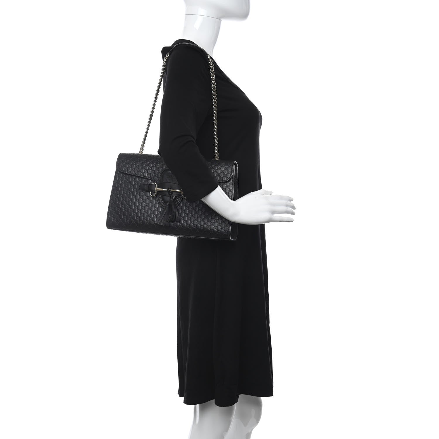 Gucci Microguccissima Medium Emily Chain Shoulder Bag Black 2 of 10