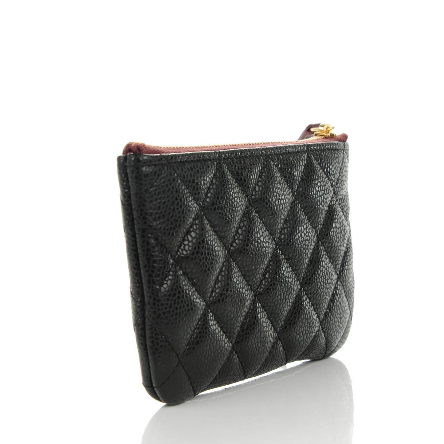 Caviar Quilted Coin Purse Case Black