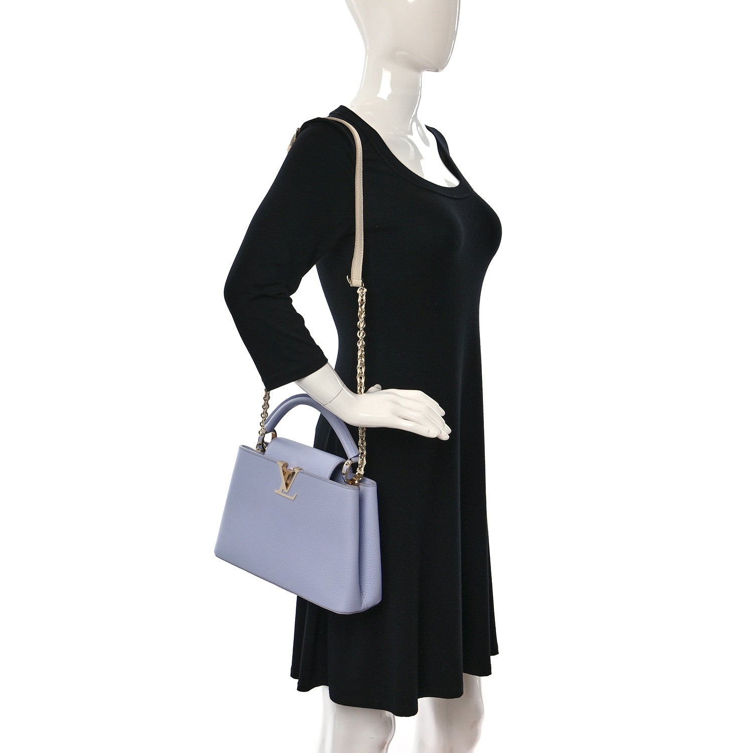 Louis Vuitton Taurillon Braided Chain Capucines BB Iris Creme 2 of 11
