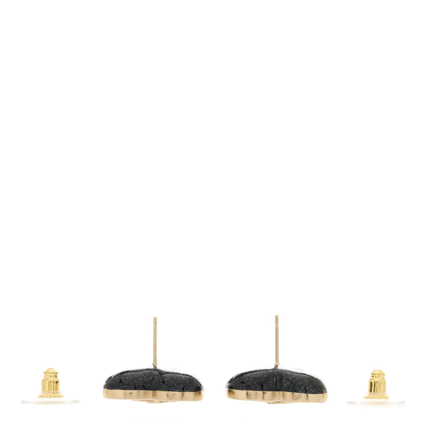 Chanel Crystal Metal CC Heart Earrings Gold 3 of 5