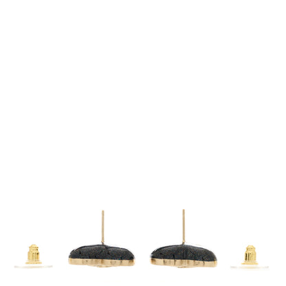 Chanel Crystal Metal CC Heart Earrings Gold 3 of 5