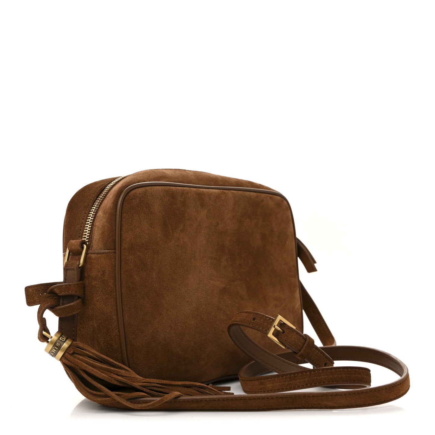 Suede Studded Woven Monogram Lou Camera Bag Dark Cookie