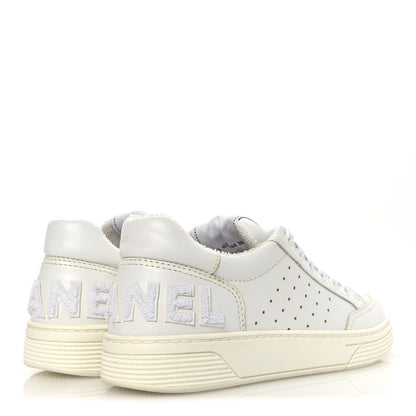 Chanel Calfskin Womens Logo Sneakers 38 White 5 of 11