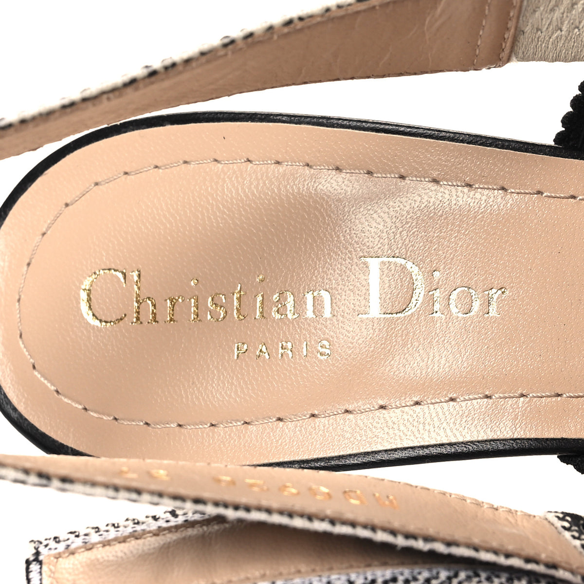 Christian Dior Cotton Lambskin Mesh Embroidered J'Adior Slingback 65mm Pumps 37 Black 8 of 9