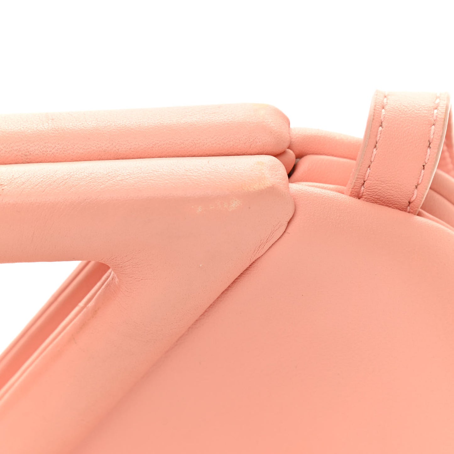 Calfskin Small The Point Triangle Bag Peachy