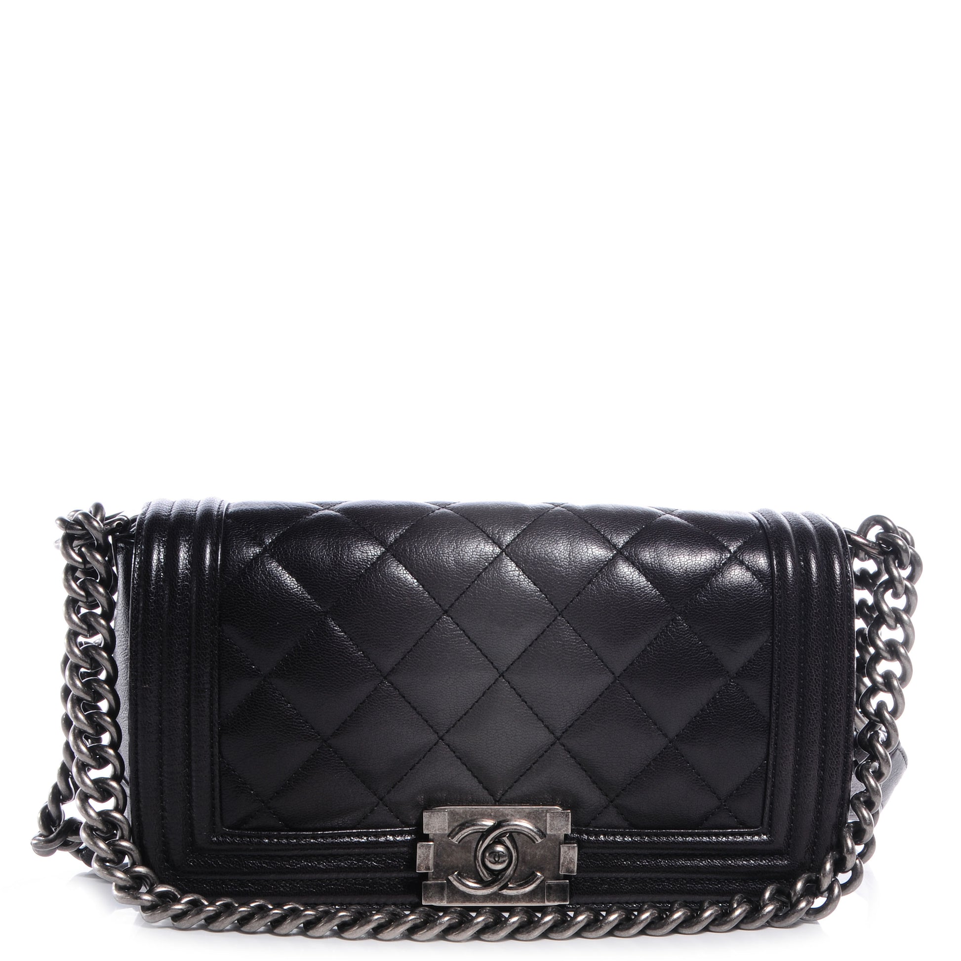 Chanel Calfskin Ombre Faded Quilted Medium Boy Flap Black Grey 1 of 8