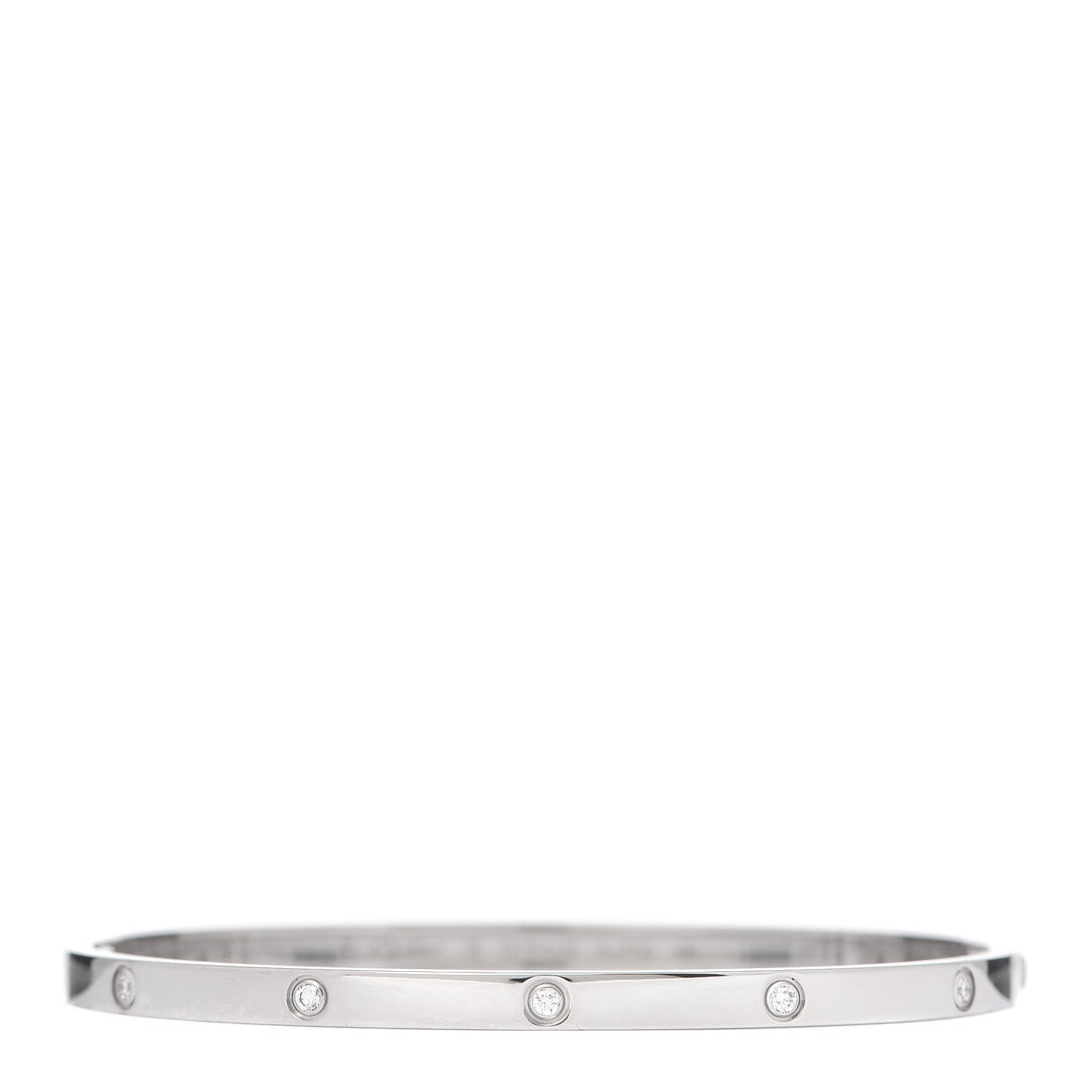 18K White Gold 10 Diamond Small LOVE Bracelet 18