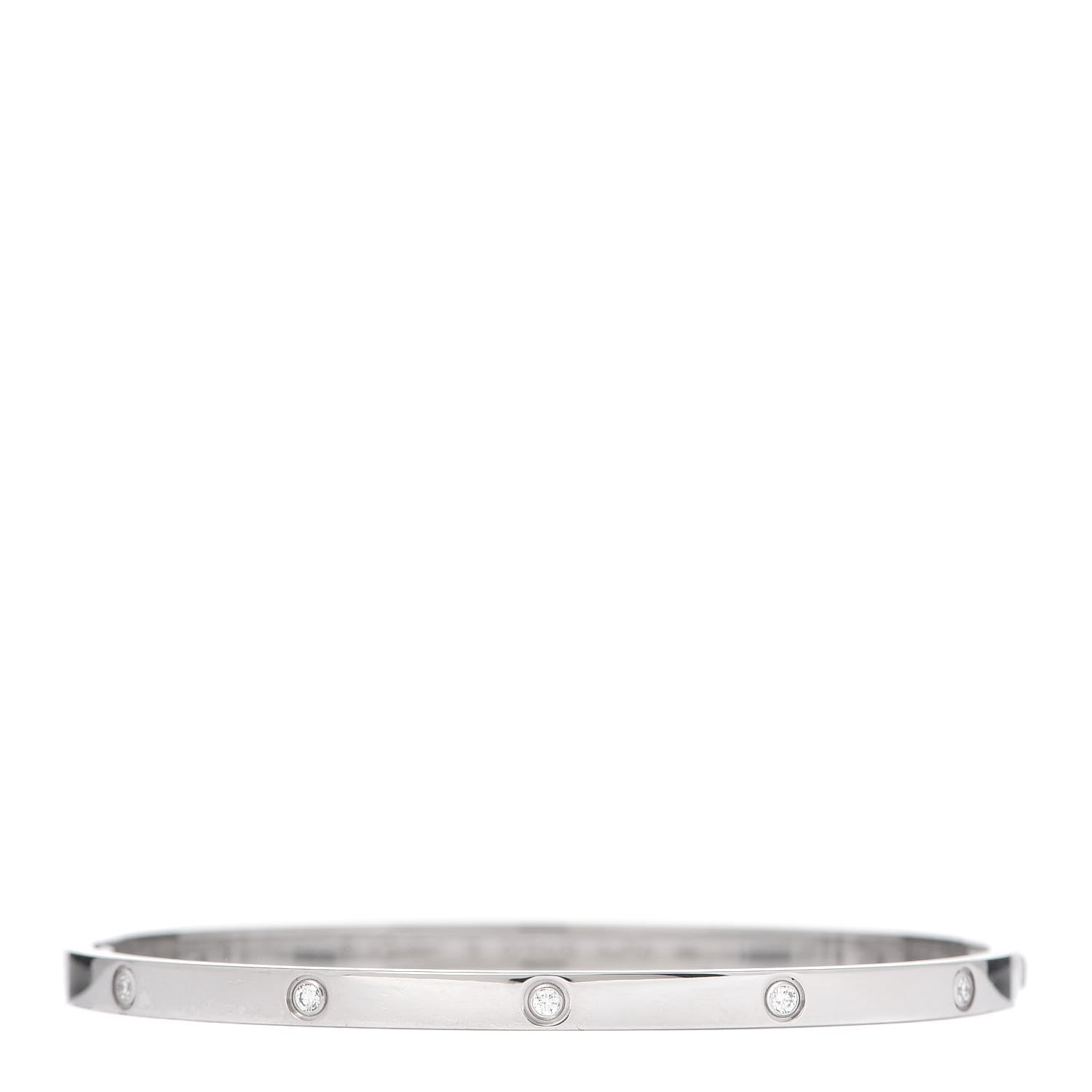 Cartier 18K White Gold 10 Diamond Small LOVE Bracelet 18 1 of 6