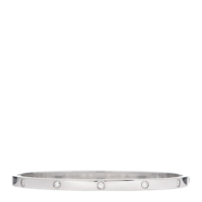 Cartier 18K White Gold 10 Diamond Small LOVE Bracelet 18 1 of 6
