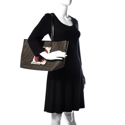 Fendi Zucca Spalmati Clover Lady Bug Roll Tote Tobacco 2 of 11