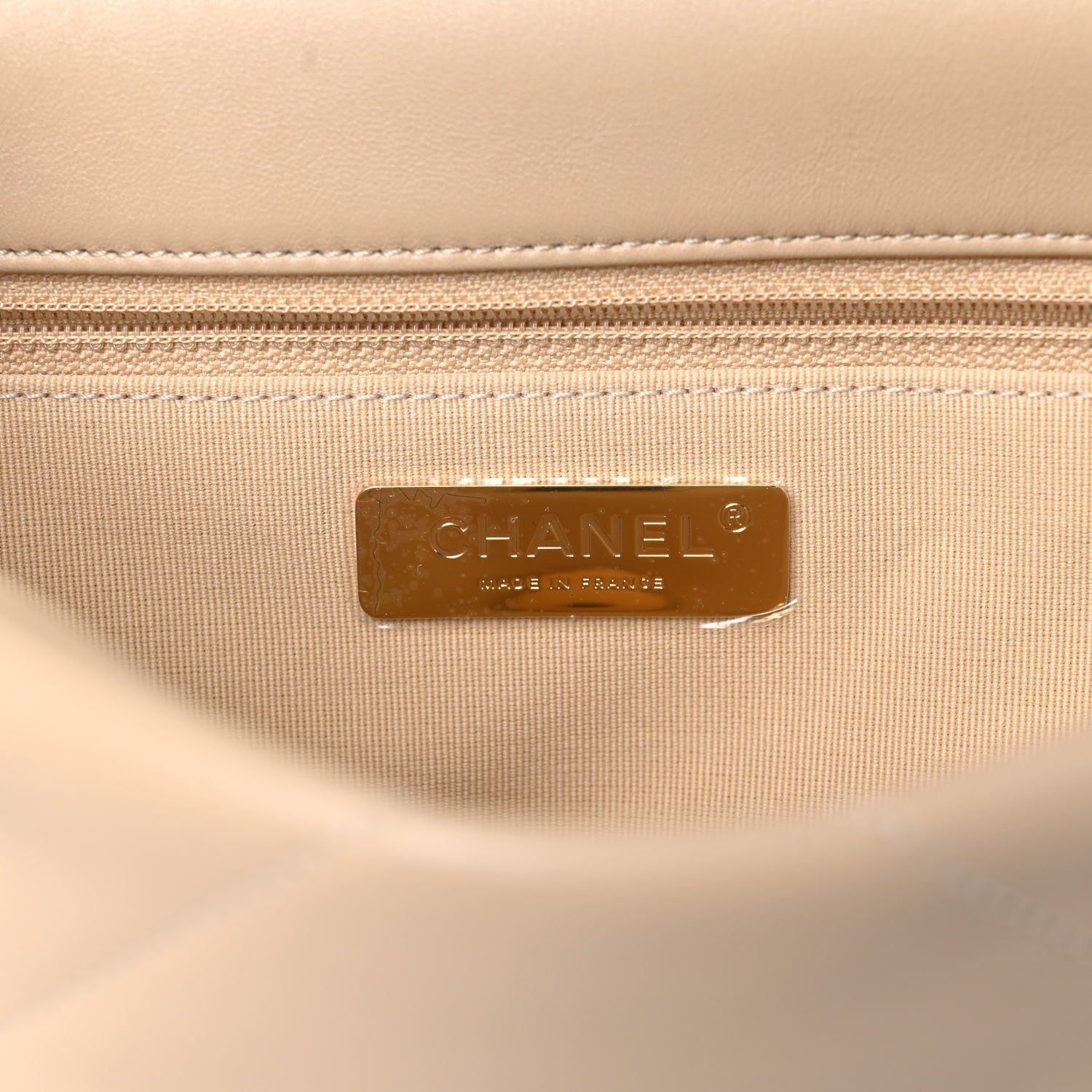 Chanel Lambskin Quilted Medium Chanel 19 Flap Light Beige 6 of 9