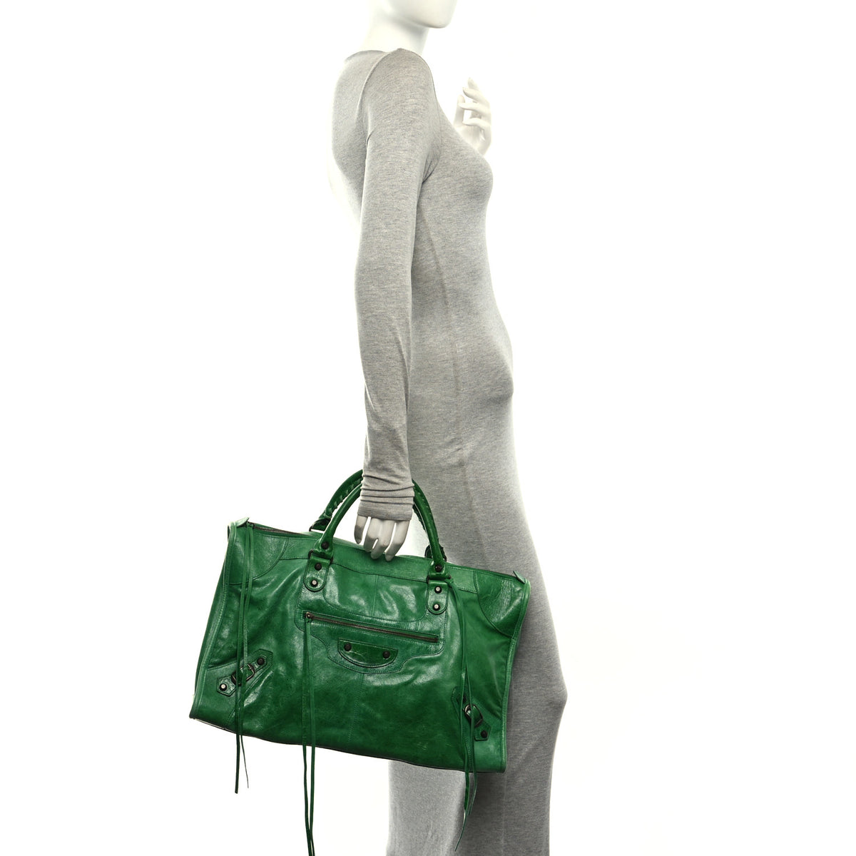 Balenciaga Agneau Classic Hardware Work Vert Gazon 2 of 11