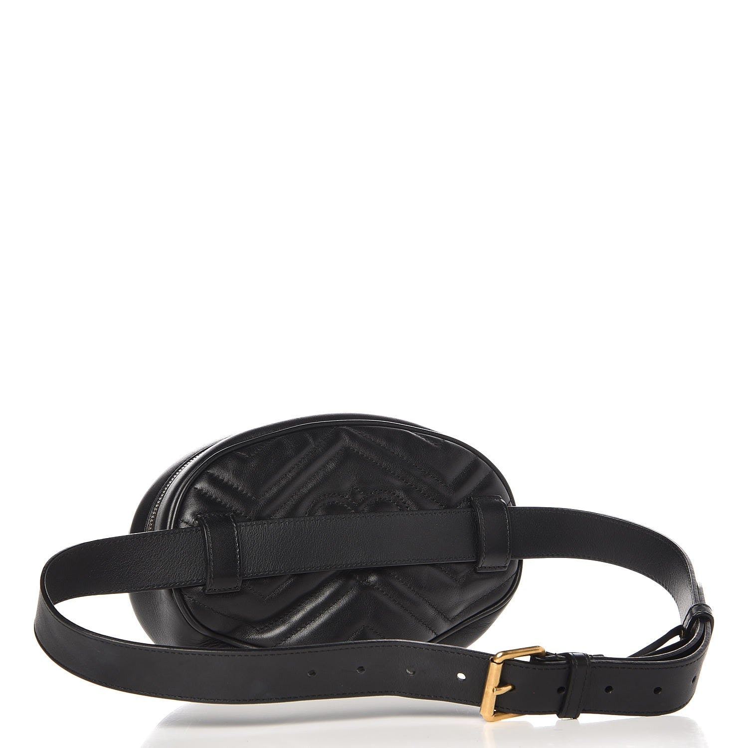 Gucci Calfskin Matelasse GG Marmont Belt Bag 85 34 Black 3 of 9