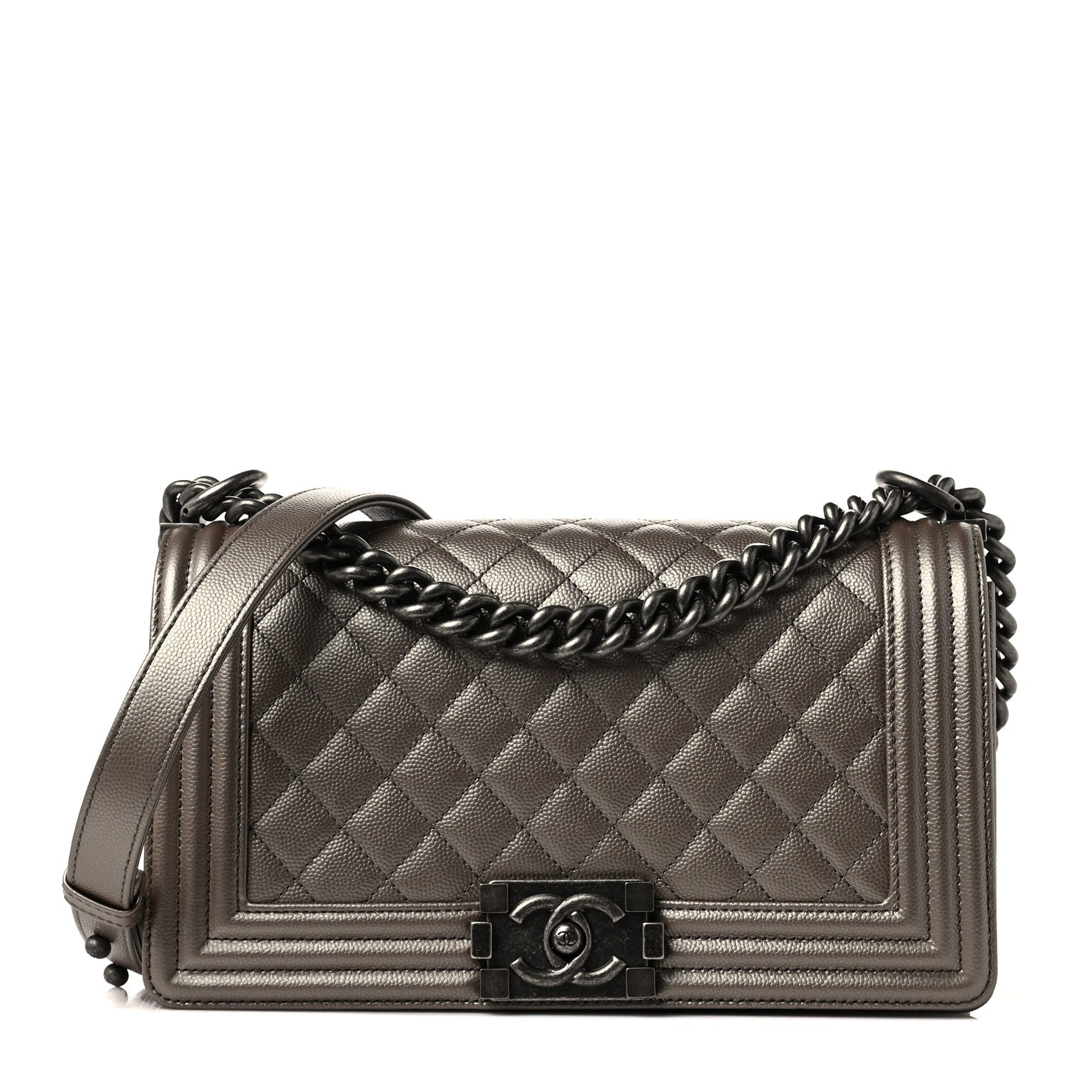 Chanel Metallic Caviar Quilted Medium Boy Flap Copper 1 of 8