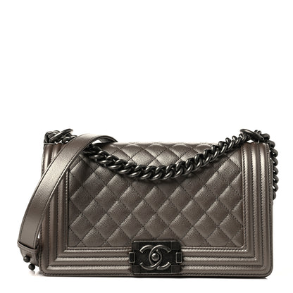Chanel Metallic Caviar Quilted Medium Boy Flap Copper 1 of 8