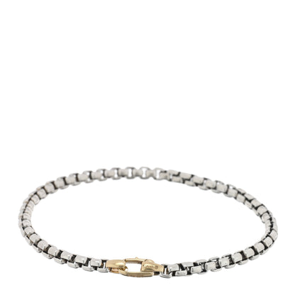 David Yurman Sterling Silver 14K Yellow Gold 4mm Box Chain Bracelet 2 of 3
