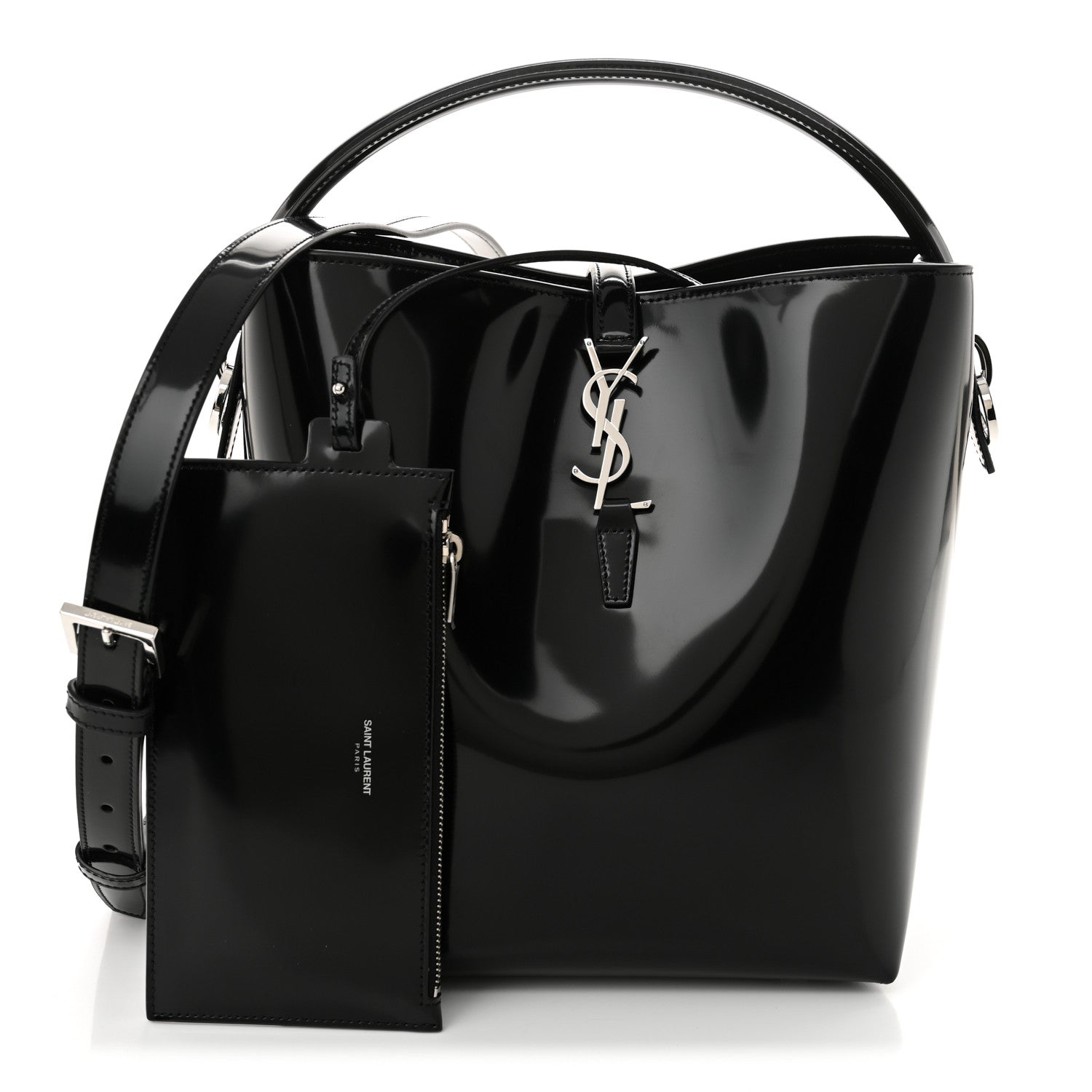 Saint Laurent Patent Calfskin Le 37 Bucket Bag Black 3 of 12