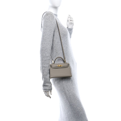Hermes Epsom Mini Kelly Sellier 20 Gris Asphalte 3 of 11