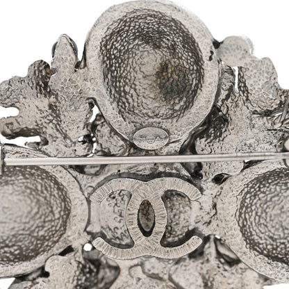Chanel Ruthenium Resin CC Cross Brooch Silver 4 of 5