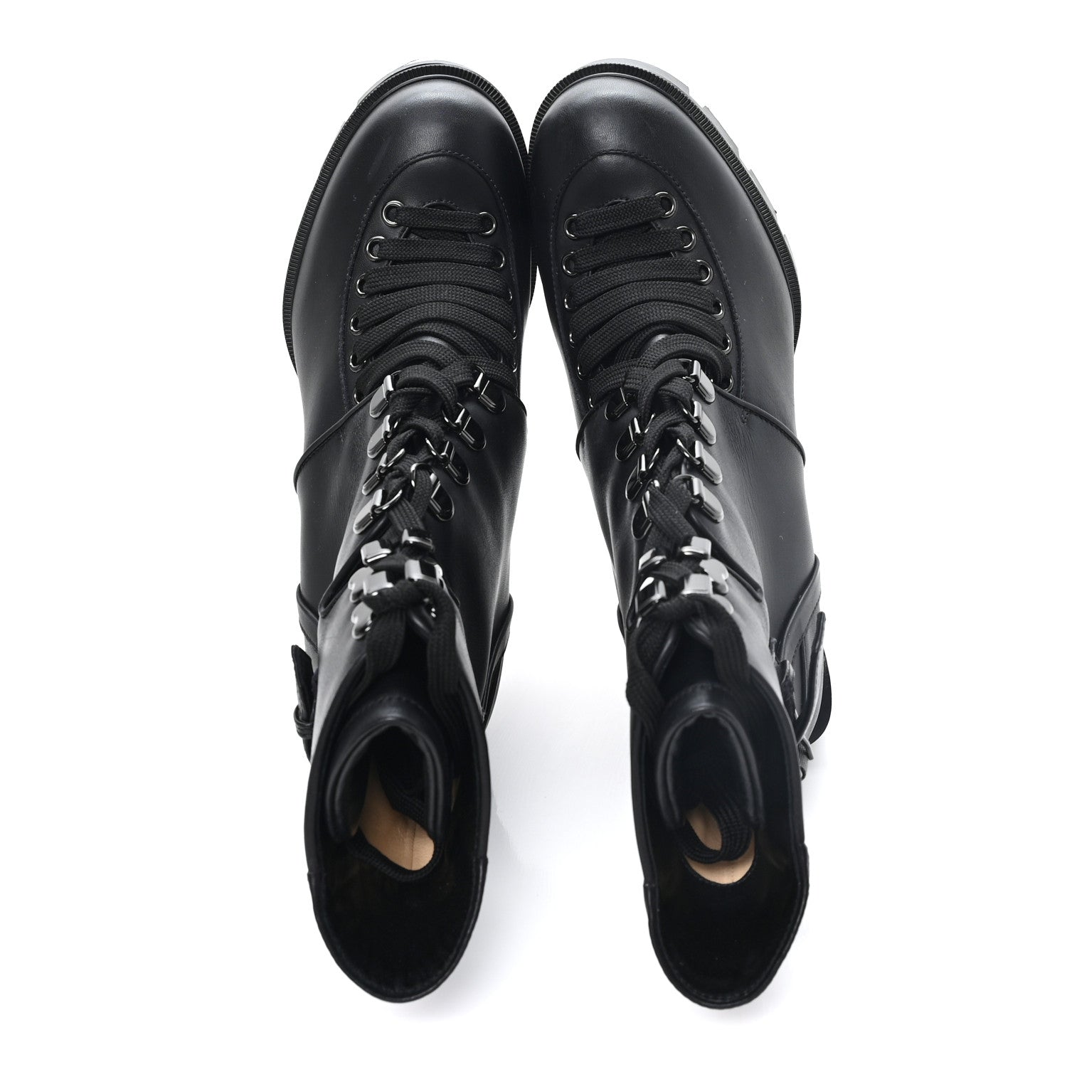 Christian Louboutin Calfskin Macademia 100 Biker Platform Boots 38.5 Black 2 of 9