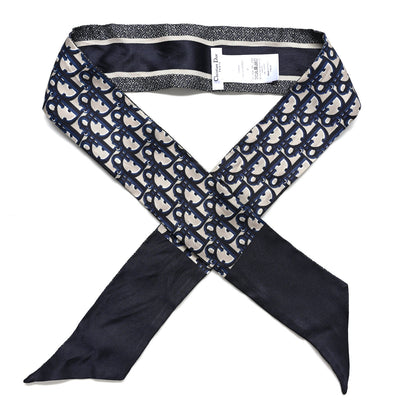 Christian Dior Silk Oblique Mitzah Scarf Blue 1 of 9