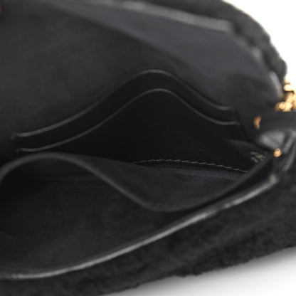 Fendi Shearling Shiny Nappa Micro Baguette Black 5 of 11