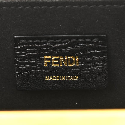 Fendi Vitello Fluffy Logo Horizontal Box Crossbody Bag Yellow Box Black 6 of 9
