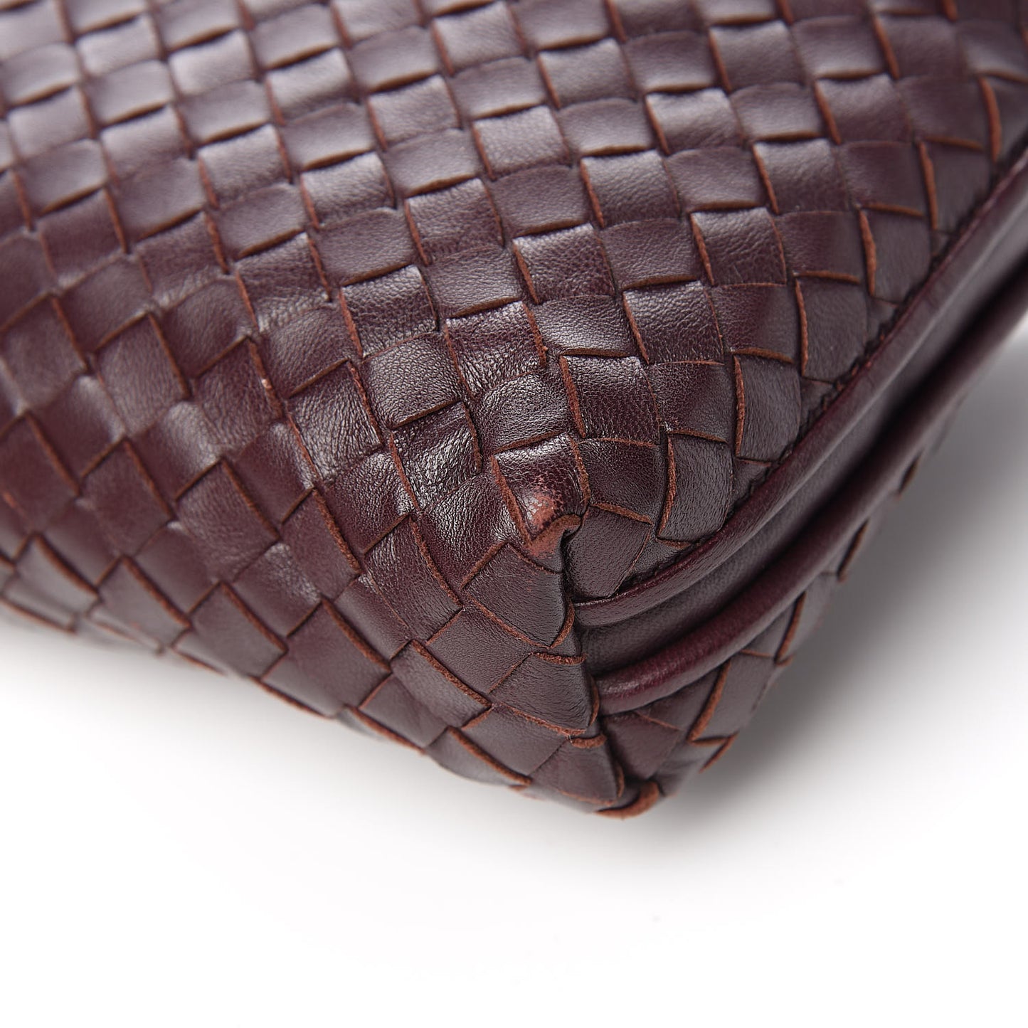 Nappa Intrecciato Nodini Crossbody Messenger Aubergine