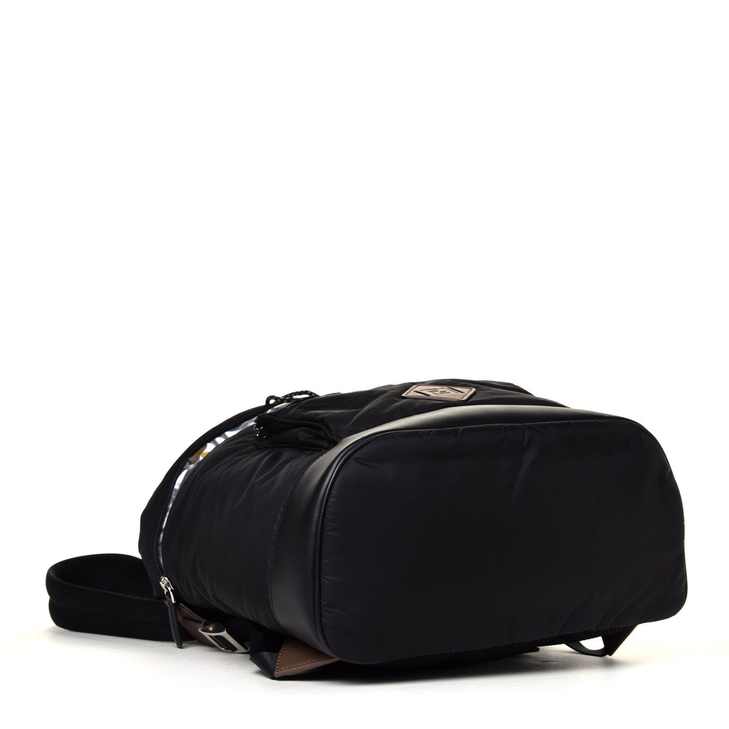 Fendi Nylon Cuoio Romano Monster Eyes Expandable Drawstring Backpack Black Argento Sunflower 3 of 4