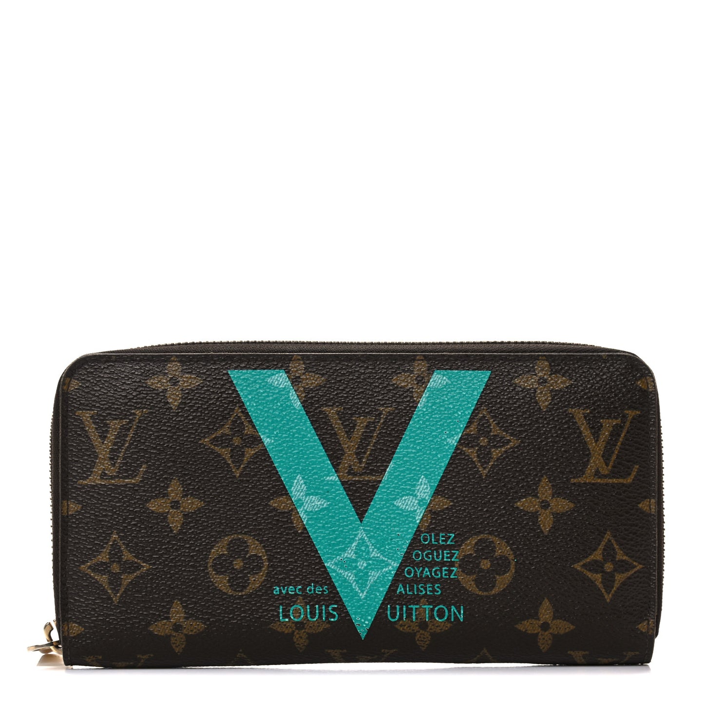 Monogram V Zippy Wallet Turquoise