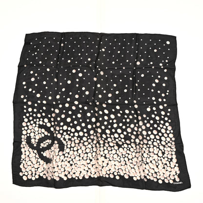 Chanel Silk Pearl Square Scarf Black 1 of 3