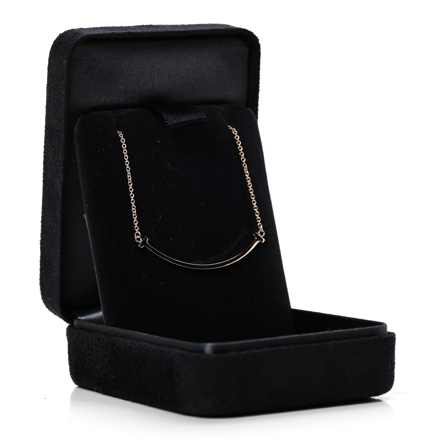 Tiffany 18K Rose Gold Small T Smile Pendant Necklace 6 of 6