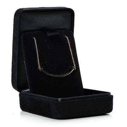 Tiffany 18K Rose Gold Small T Smile Pendant Necklace 6 of 6