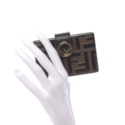 Fendi Vitello Cruise F is Fendi Bi-Color FF 1974 Embossed Gusseted Card Holder Maya Black 2 of 6